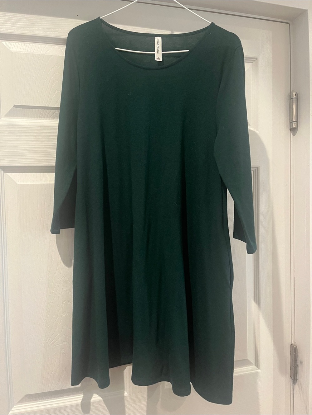 Zenana Outfitters Dark Green Long Sleeve Swing Dress